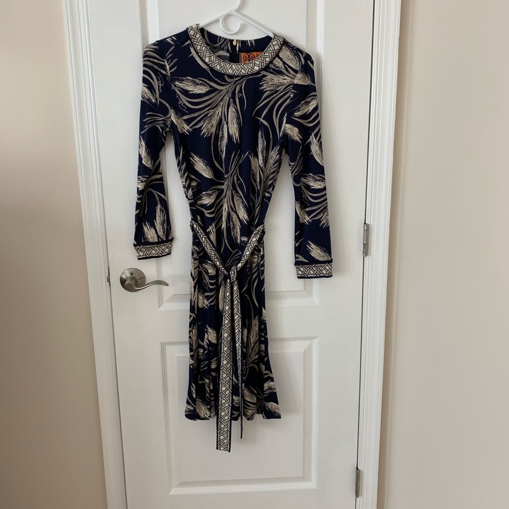 Tory Burch Silk Navy Patterned Dress